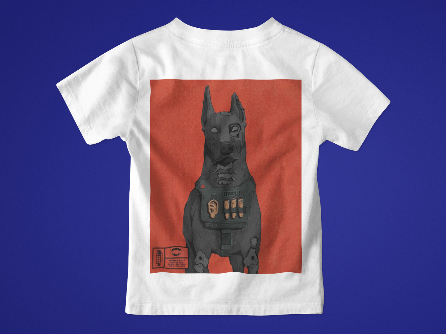 Cyber Doberman Graphic Tee – White Edition