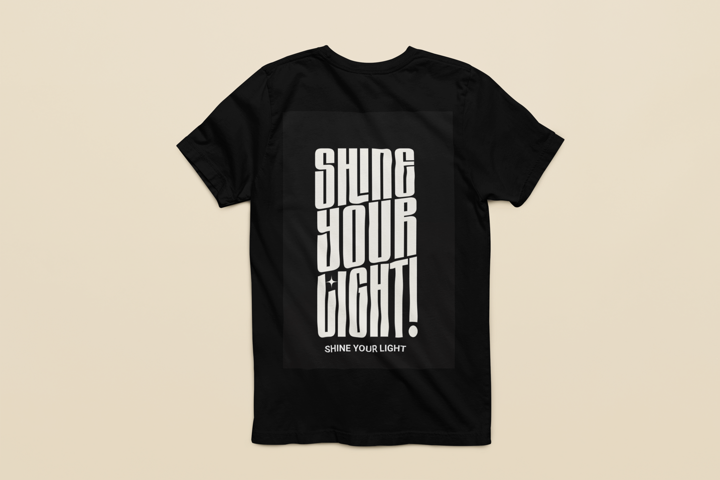 Shine Your Light - Black Cotton T-Shirt